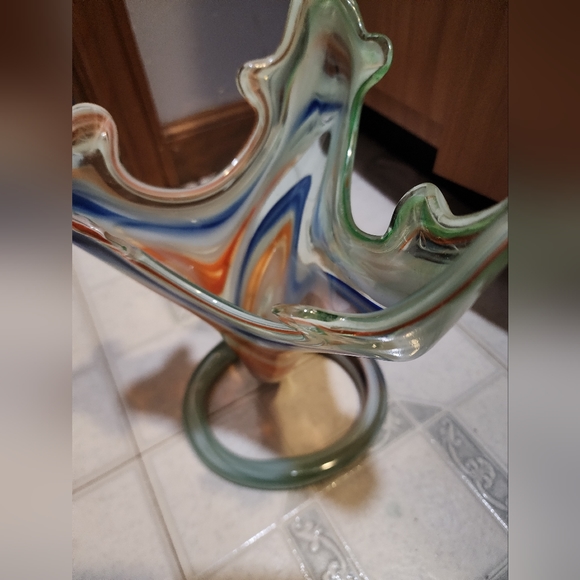 Mid-Century Art Glass Slag Vase Sculpture by Sooner - Picture 3 of 4